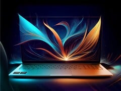 Художественное изображение ноутбука на базе процессора AMD Ryzen AI серии 400.
