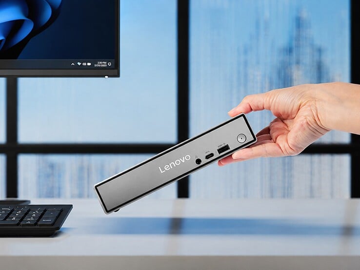 Мини-ПК ThinkCentre Neo 50q Gen 7 поставляется в корпусе объёмом 1 литр, размеры которого составляют 1,44 x 7,05 x 7,2 дюйма.