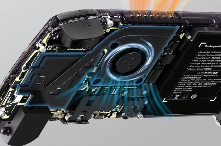 Anbernic RG557 оснащен небольшим активным охлаждением.