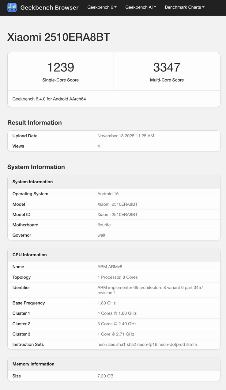 (Источник изображения: Geekbench)