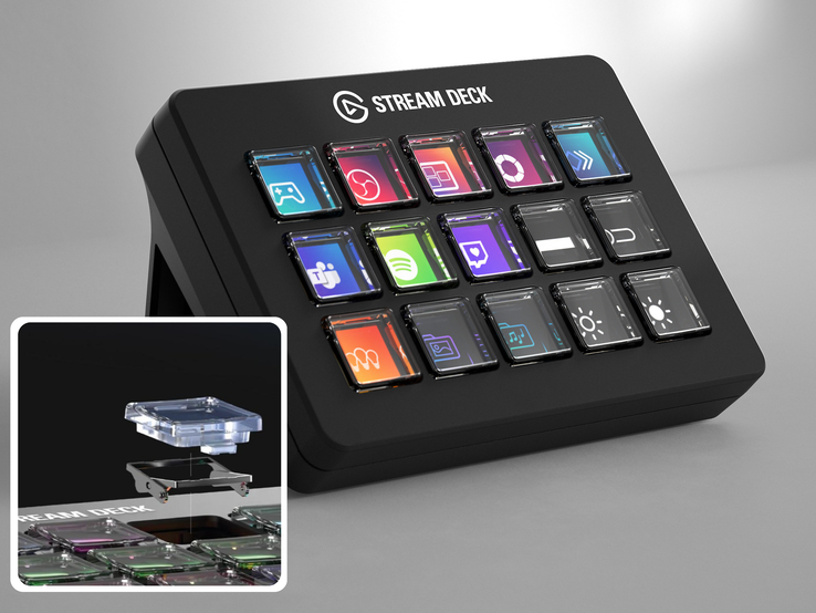 Stream Deck с ножничным переключателем (на фото) продается по той же цене, что и классическая версия. (Источник изображения: Elgato)
