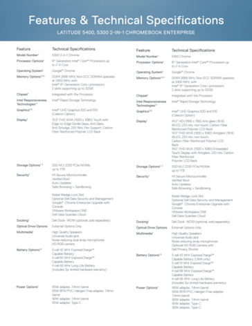 Характеристики Dell Latitude 5300 2-в-1 ChromeBook Enterprise specifications