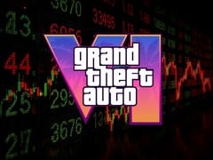 Логотип GTA 6 показан перед биржевым тикером