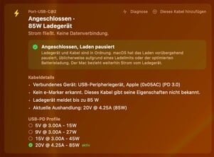 Недорогие кабели USB-C без микросхемы E-Marker не предоставляют никакой информации о своей скорости.