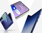 Galaxy Z Flip 7 (слева), Galaxy S25 Edge (посередине), Galaxy Z Fold 7 (справа).