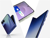 Galaxy Z Flip 7 (слева), Galaxy S25 Edge (посередине), Galaxy Z Fold 7 (справа).