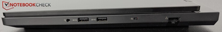 Справа: разъем для гарнитуры, 2x USB-A (5 Гбит/с), затвор веб-камеры, LAN