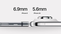 iPhone Air: Apple'Самый тонкий телефон в истории не кажется таким уж тонким по сравнению с iPhone 6, но, скорее всего, он гораздо прочнее. (Источник изображения: Reddit)