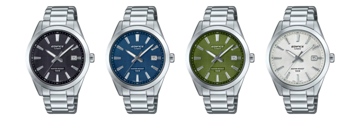 Слева направо: часы Casio EFV-160D-1AV, EFV-160D-2AV, EFV-160D-3AV и EFV-160D-7AV. (Источник изображения: Casio, edite)