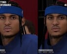 Визуальное отличие в отображении символов в игре NBA 2K27 с включённой и отключённой технологией DLSS 5.