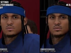 Визуальное отличие в отображении символов в игре NBA 2K27 с включённой и отключённой технологией DLSS 5.