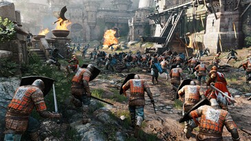 Изображение из игры For Honor, показывающее сражение. (Источник изображения: Steam)