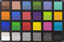 ColorChecker: исходный цвет представлен в нижней части каждого блока