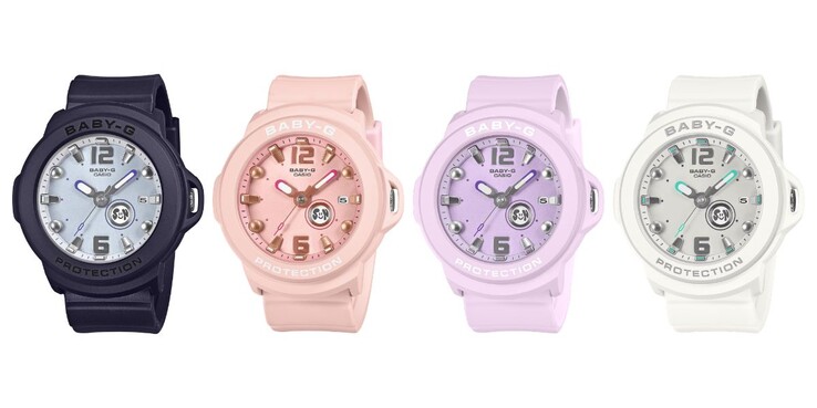 Слева направо: часы Casio BGA-15K-2A, BGA-15K-4A, BGA-15K-6A и BGA-15K-7A