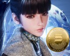 Персонаж Stellar Blade Ева рядом с криптовалютой (Источник изображения: Shift Up, Amazon с правками)