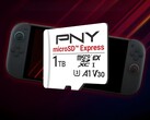 Карта PNY 1TB MicroSD Express показана в комплекте с Switch 2