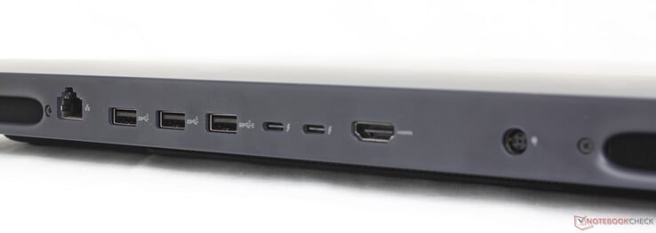 Сзади: RJ-45 (5 Гбит/с), 3x USB-A 3.2 Gen. 1, 2x Thunderbolt 5 w/ DisplayPort 2.1 + Power Delivery, HDMI 2.1, адаптер переменного тока