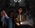 Рекламный визуальный материал в стиле хоррор от Roblox