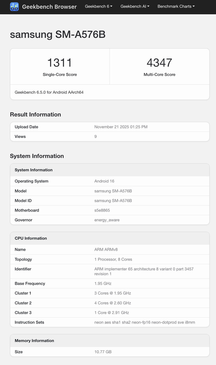 (Источник изображения: Geekbench)
