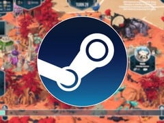 Изображение, на котором показан логотип Steam и игра «As Far As The Eye» в продаже.