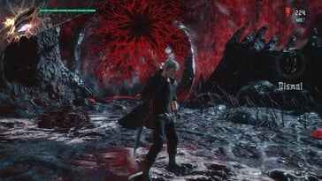 На картинке: Скриншот игрового процесса из Devil May Cry 5.