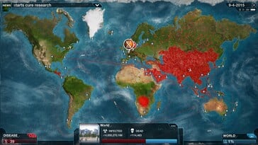 На снимке: скриншот игрового процесса из игры «Plague Inc: Evolved».