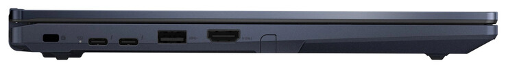 Левая сторона: слот замка, 2x Thunderbolt 4 (USB-C; PowerDelivery, DisplayPort), USB 3.2 Gen 1 (Type A), HDMI, слот стилуса