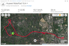 Велопрогулка, Huawei MatePad 10.4: Весь маршрут