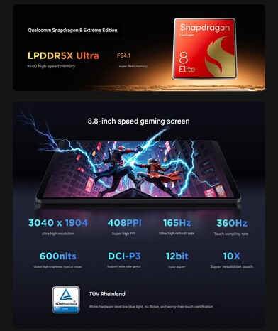 SoC, оперативная память, хранилище и дисплей Lenovo Legion Y700 4-го поколения (Источник изображения: Lenovo - машинный перевод)