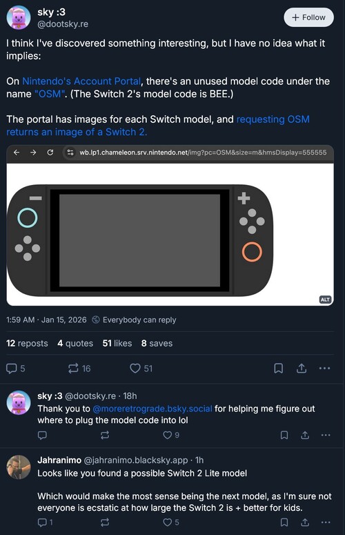 Открытие кода на сайте портала Nintendo Account (Источник изображения: скриншот, Sky: 3 Bluesky account)