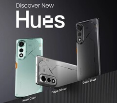 Tecno Pova Curve 5G выпускается в волшебном серебристом, неоновом голубом и черном цветах (Источник изображения: Tecno)