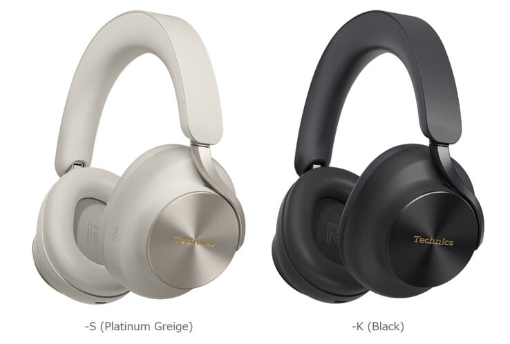 Наушники Technics A1000 доступны в цвете Platinum Greige (EAH-A1000-S) (слева) или Black (EAH-A1000-K).
