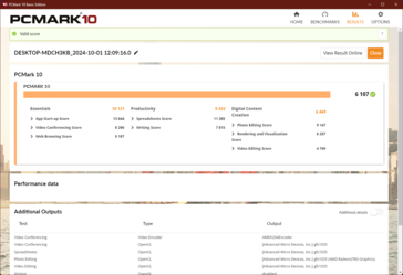 PCMark 10 в режиме работы от батареи