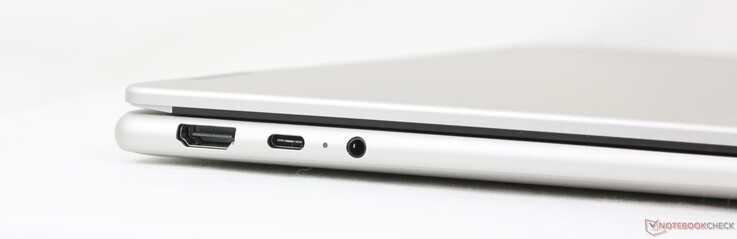 Слева: HDMI (4K 60 Гц), USB-C (10 Гбит/с) w/ DisplayPort 2.1 + Power Delivery, гарнитура 3,5 мм