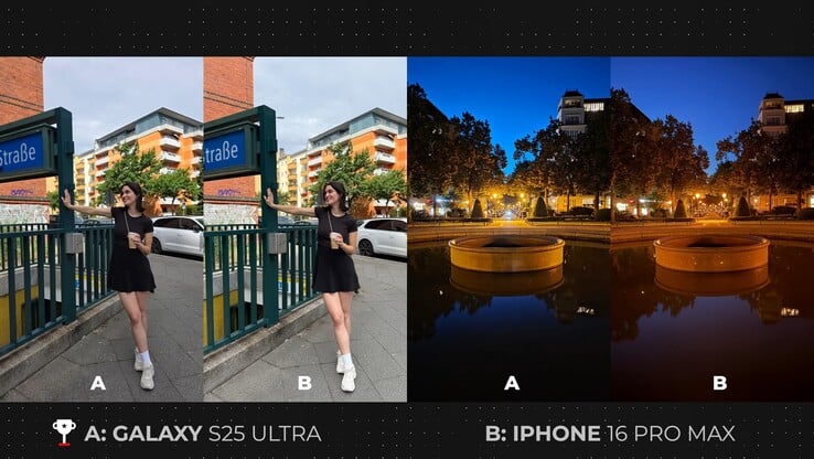 Фотографии, использованные при сравнении Samsung Galaxy S25 Ultra и iPhone 16 Pro Max (Источник изображения: Versus; скриншот)