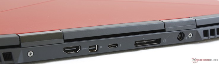 Задняя сторона: HDMI 2.0, mini-DisplayPort 1.3, Thunderbolt 3, Alienware Graphics Amplifier Port, разъем питания