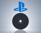 Пустой диск PS5, изображённый ниже логотипа PlayStation