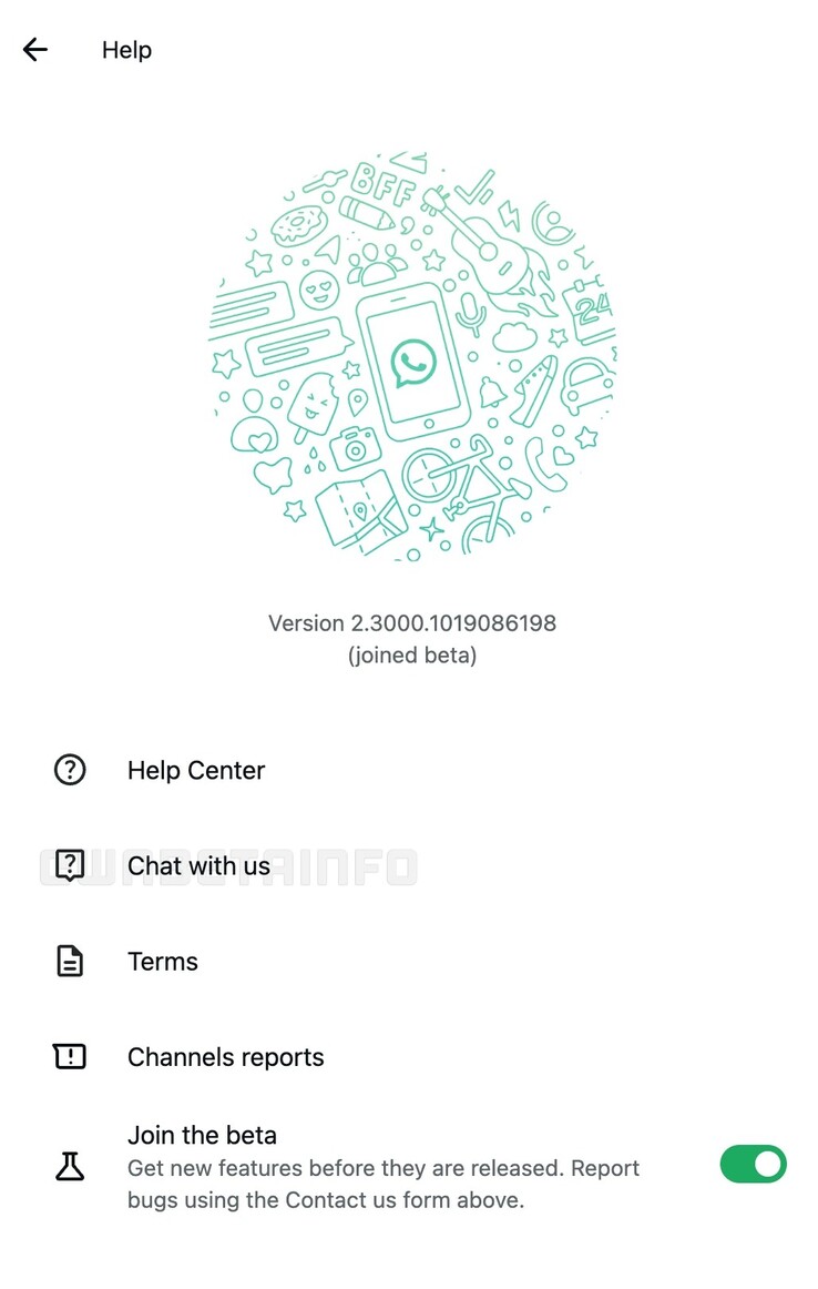 В бета-версии веб-клиента WhatsApp появилась новая опция "Пообщаться с нами". (Источник изображения: WABetaInfo)