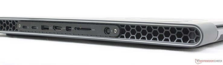 Задняя сторона: 2x USB-C 3.2 Gen. 2 (DisplayPort + Power Delivery), USB-A 3.2 Gen. 1, HDMI 2.1, Mini-DisplayPort 1.4, картридер, разъем питания
