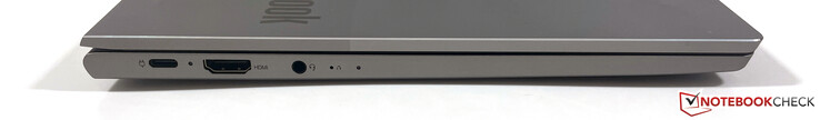 Лева сторона: USB-C 3.2 (Gen.2, 10 Гбит, DisplayPort ALT mode 1.4, Power Delivery), HDMI 2.0b, аудио разъем