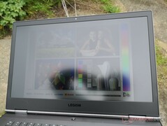 Поведение экрана ноутбука на улице в пасмурный день