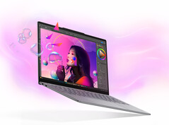 На фото - Lenovo Yoga Slim 7i Aura Edition на белом фоне.