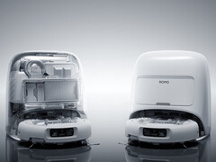 DJI Romo в док-системе с непрозрачной и полупрозрачной отделкой. (Источник изображения: DJI)