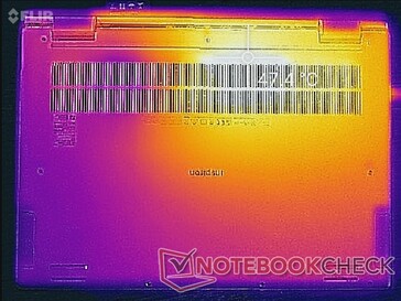Нагрев под нагрузкой, днище ноутбука