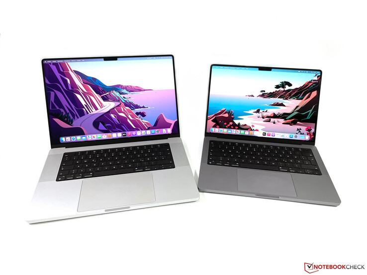 MacBook Pro 16 2021 (слева), MacBook Pro 14 2021 (справа)