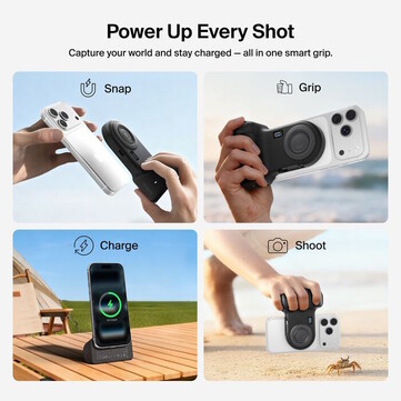 Belkin Stage PowerGrip может использоваться как подставка для телефона. (Источник изображения: Belkin)