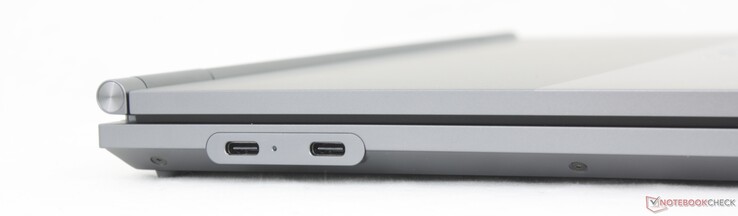 Слева: USB-C Thunderbolt 4 w/ DisplayPort 2.1 + Power Delivery, гарнитура 3,5 мм