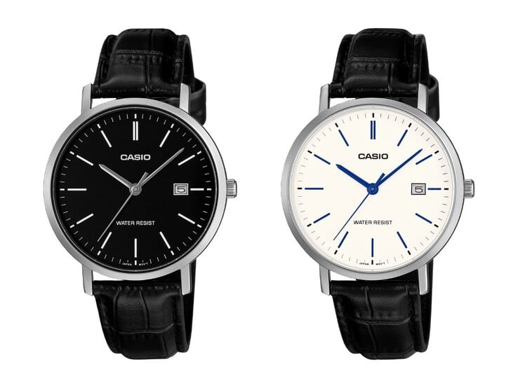 Слева направо: часы Casio MTP-VT05L-1E и MTP-VT05L-7E