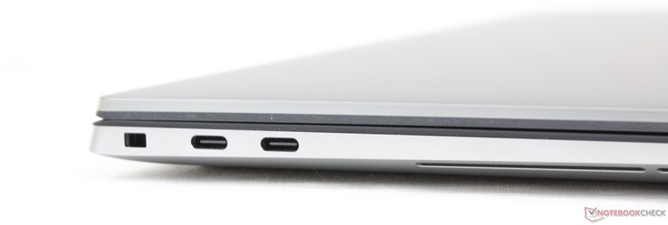 Слева: Вырез для замков Noble, 2x Thunderbolt 4 (USB-C 3.2 Gen 2, PowerDelivery, DisplayPort)
