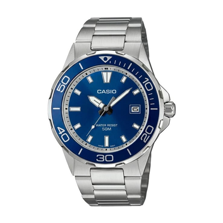 Часы Casio MTD-145D-2A имеют синий циферблат.